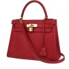Hermès  Kelly 28 cm handbag  in red Courchevel leather - 00pp thumbnail