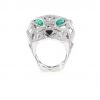 Cartier Panthère ring in white gold, diamonds and emerald - 360 thumbnail