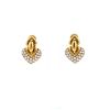 Bulgari Doppio Cuore  1980's earrings for non pierced ears in yellow gold and diamonds - 360 thumbnail