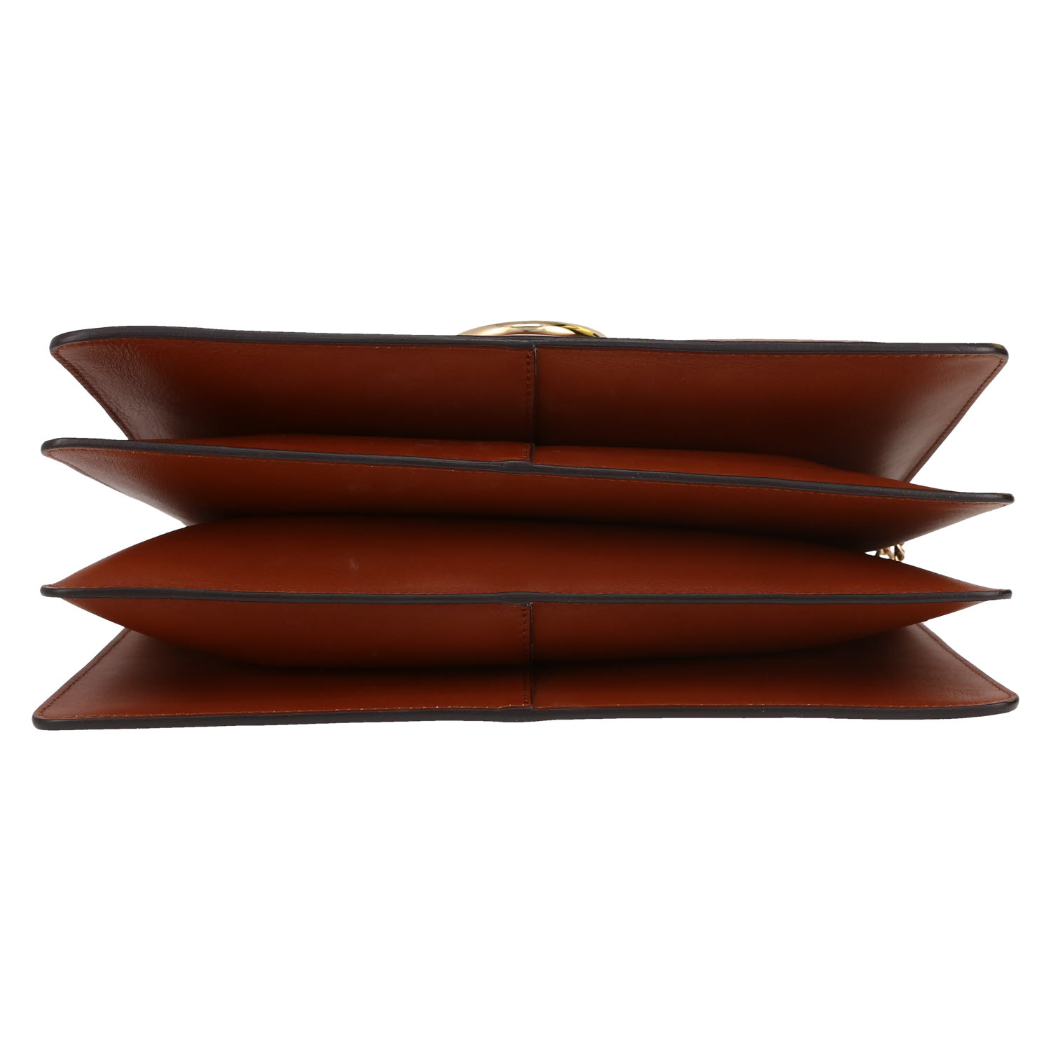 Chloé  Faye handbag  in brown leather  and orange suede - Detail D1