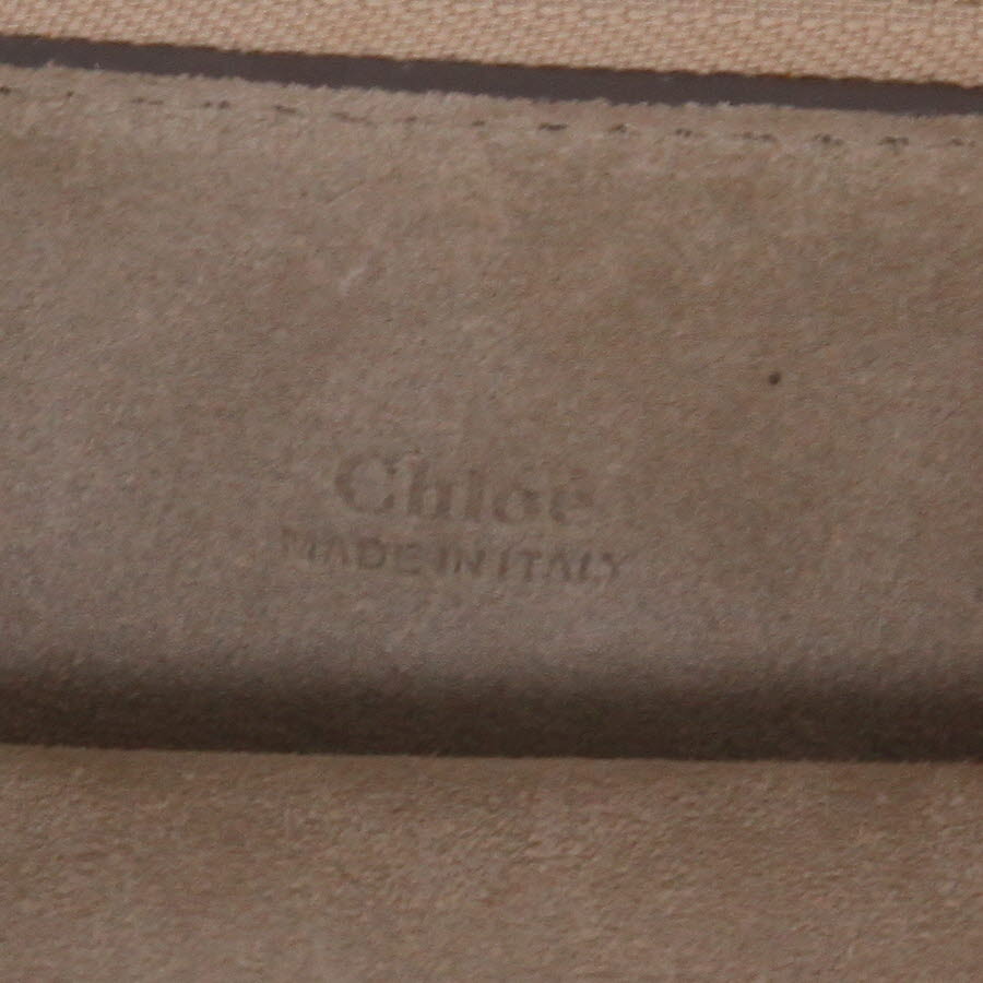 Bolso de mano Chloé  Faye en cuero marrón y ante naranja - Detail D2