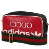 Gucci édition limitée Gucci x Adidas   shoulder bag  in red monogram canvas  and black leather - 00pp thumbnail