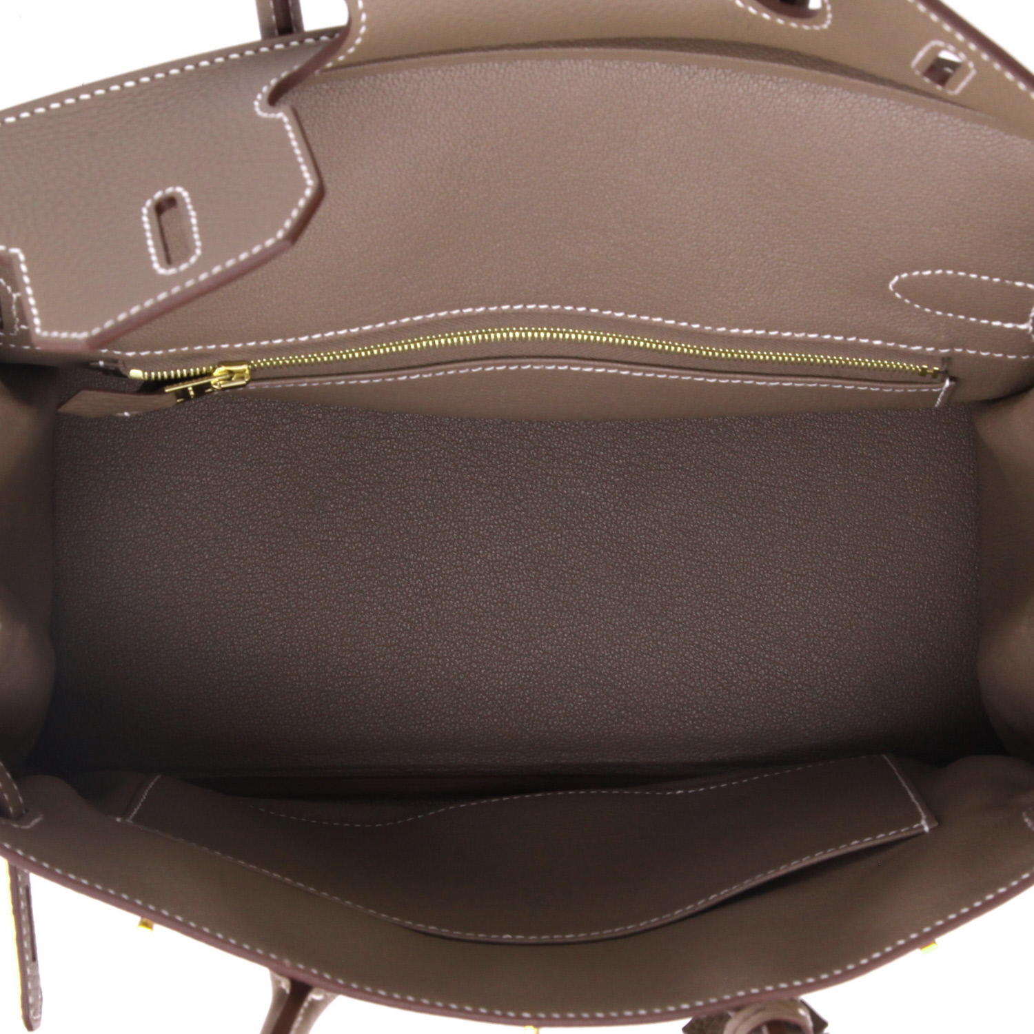 Bolso de mano Hermès  Birkin 30 cm en cuero togo marrón etoupe - Detail D3