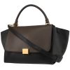 Celine  Trapeze handbag  in black, taupe and brown leather - 00pp thumbnail