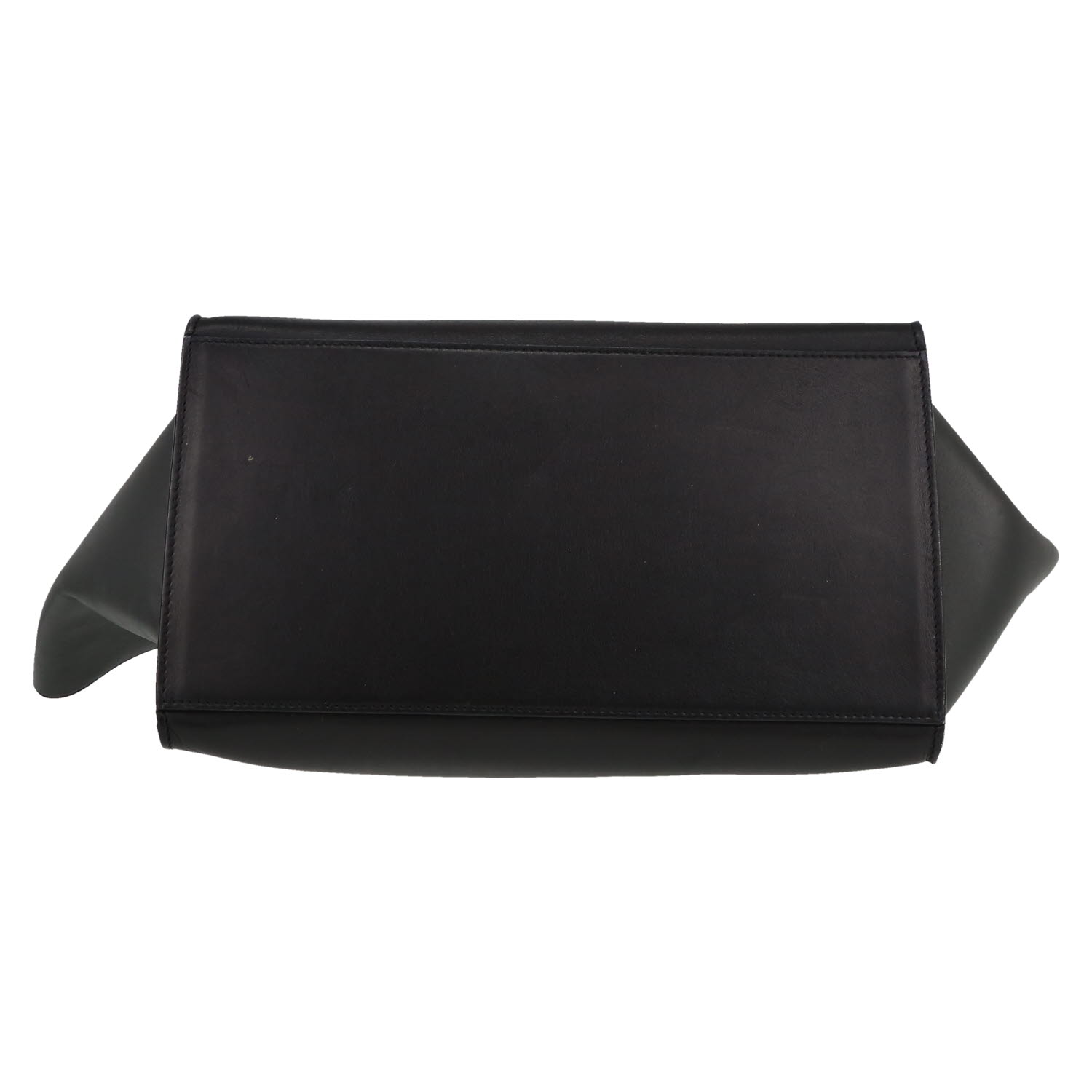 Borsa Celine  Trapeze in pelle nera color talpa e marrone - Detail D1