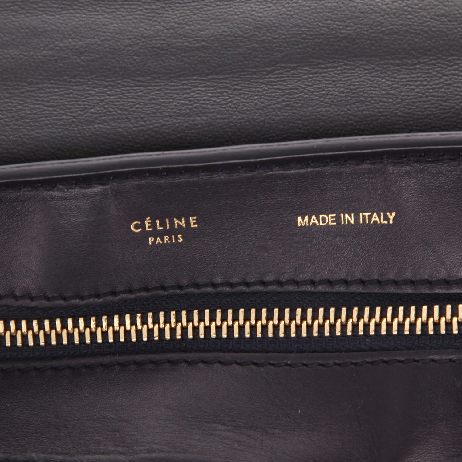 Celine  Trapeze handbag  in black, taupe and brown leather - Detail D2