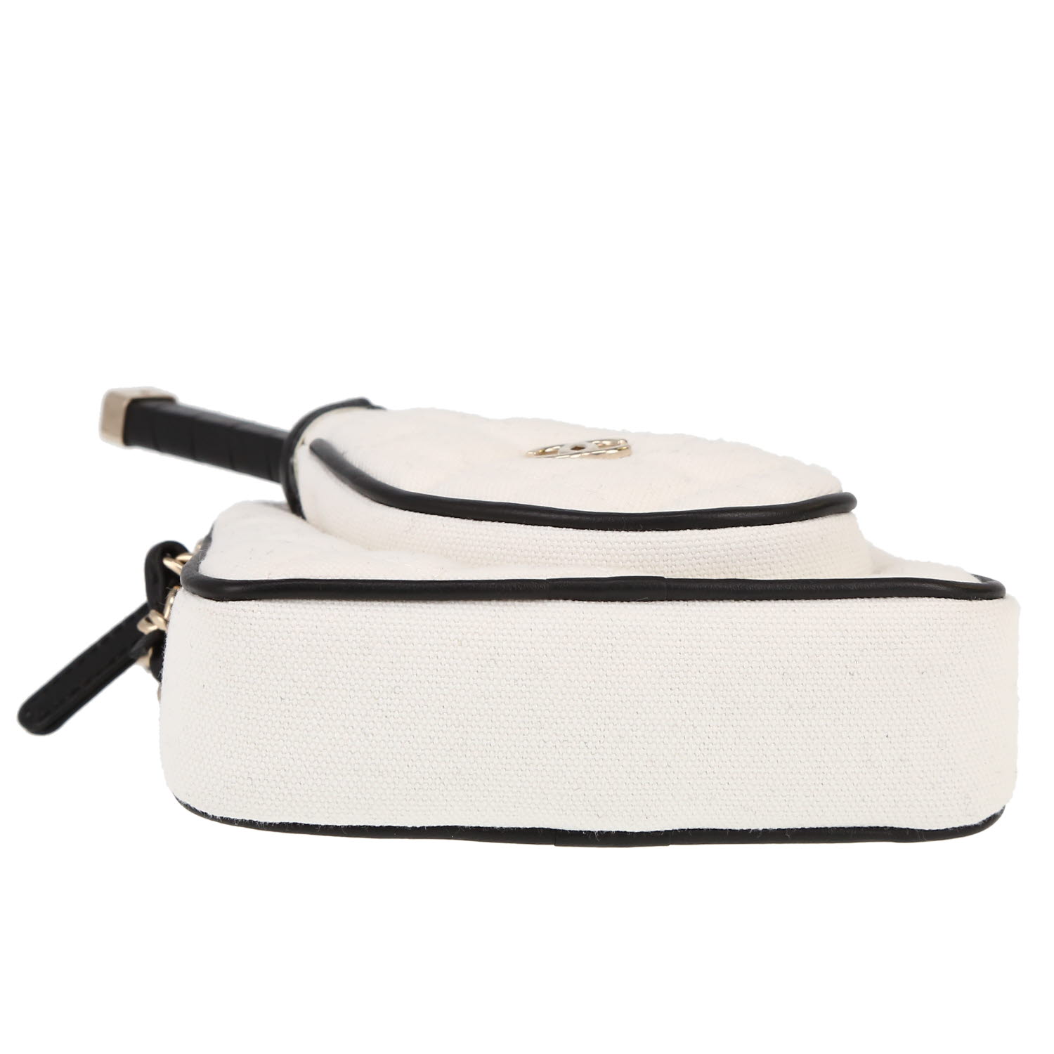 Sac bandoulière Chanel  Editions Limitées en toile blanche et cuir noir - Detail D1