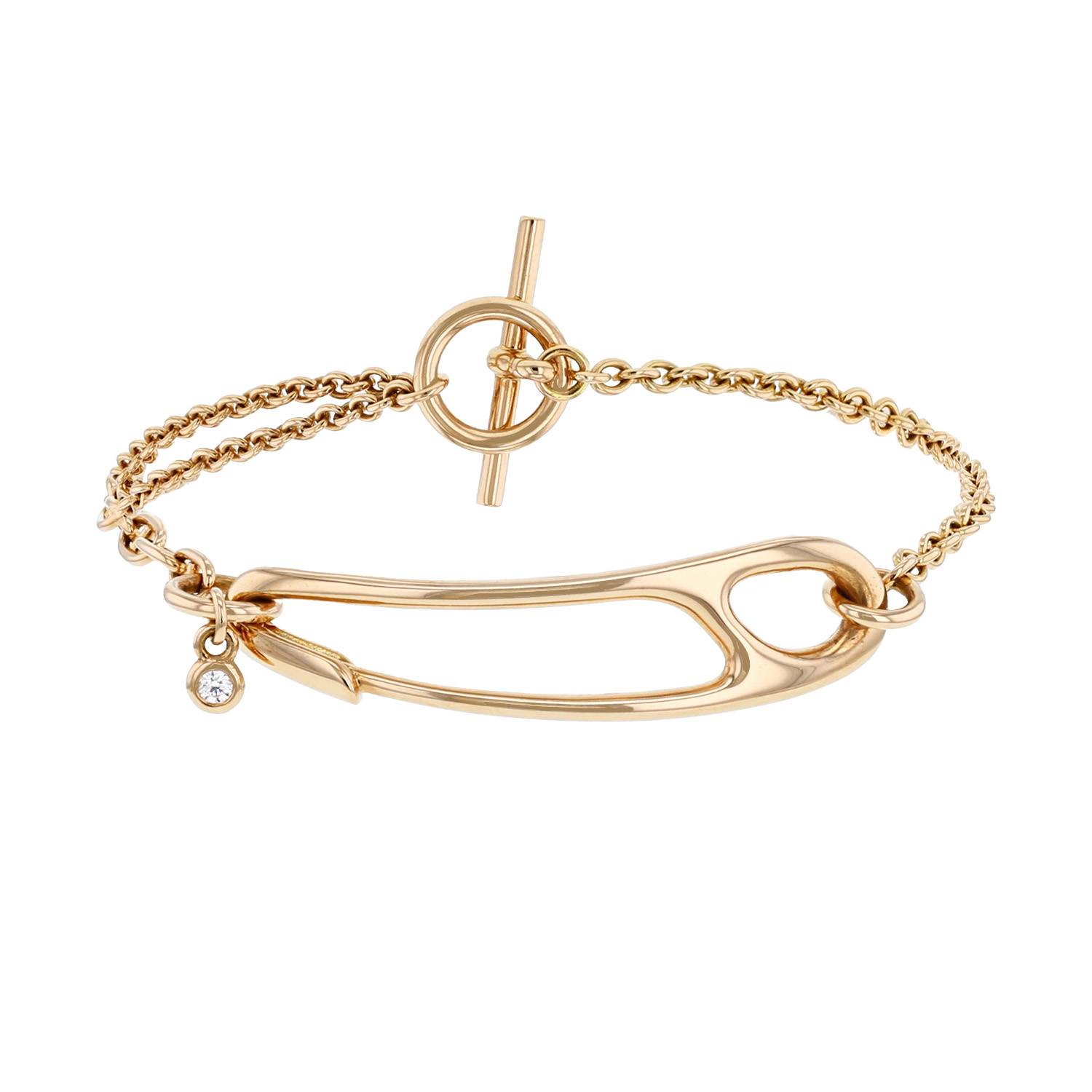 Bracciale Hermès Chaine d'Ancre Punk in oro rosa e diamante