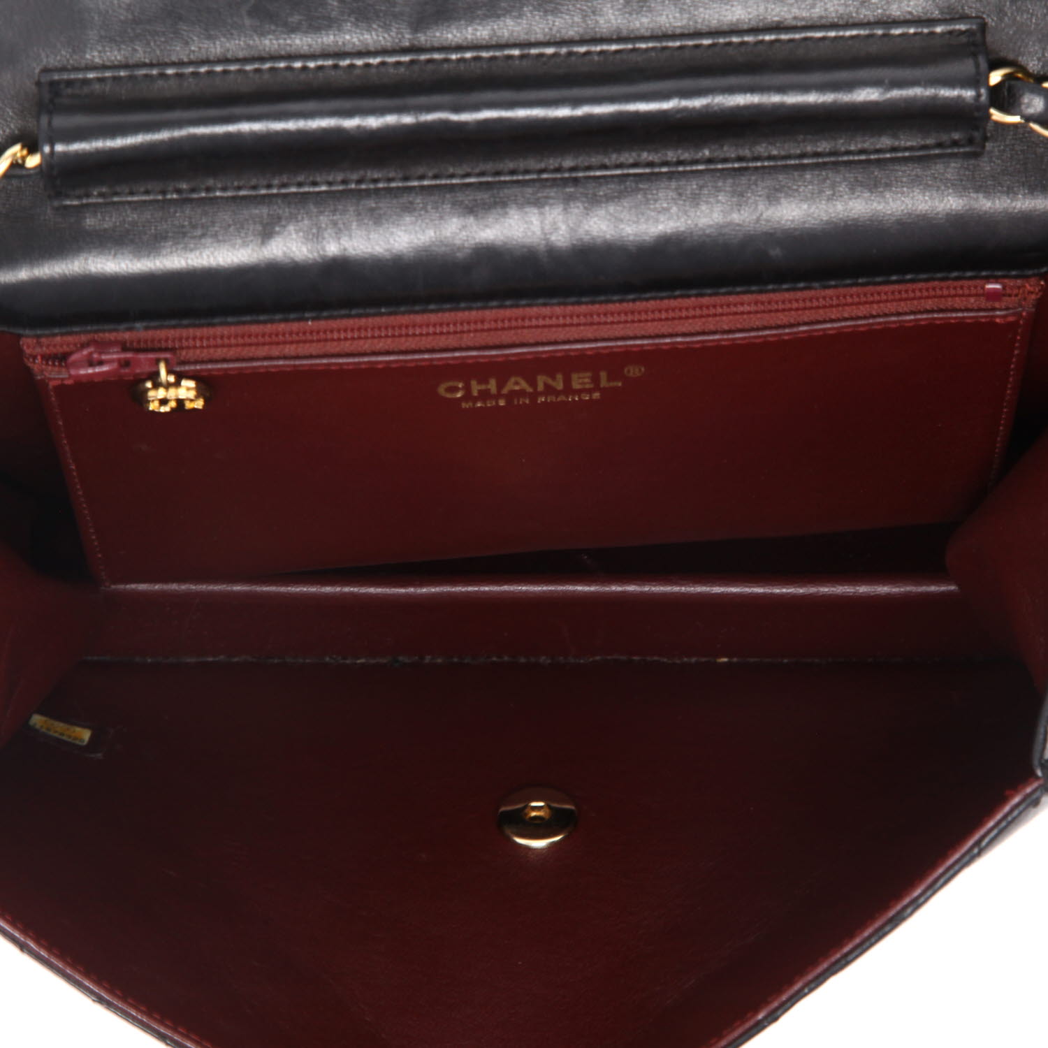 Sac à main Chanel  Vintage en cuir matelassé noir - Detail D3