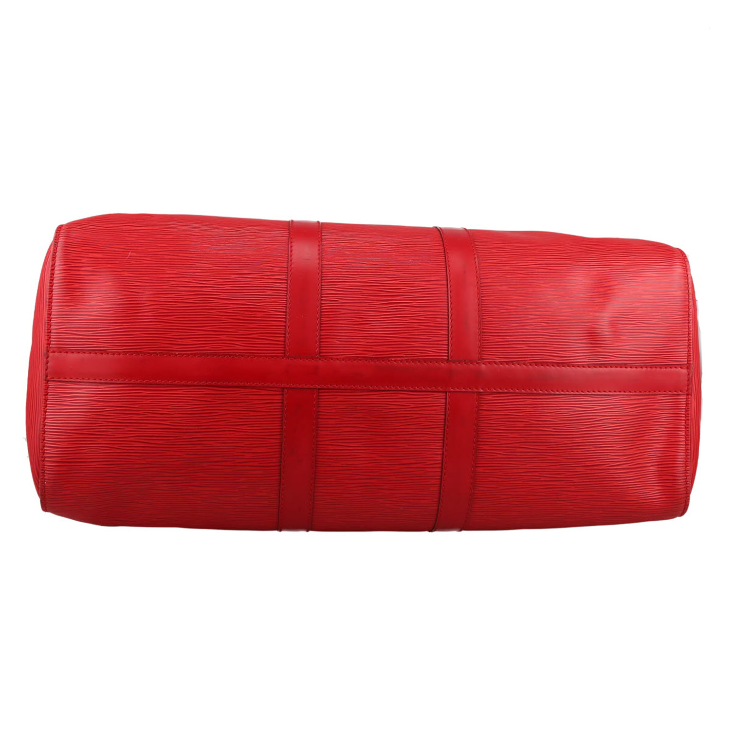 Sac de voyage Louis Vuitton  Keepall 45 en cuir épi rouge - Detail D1