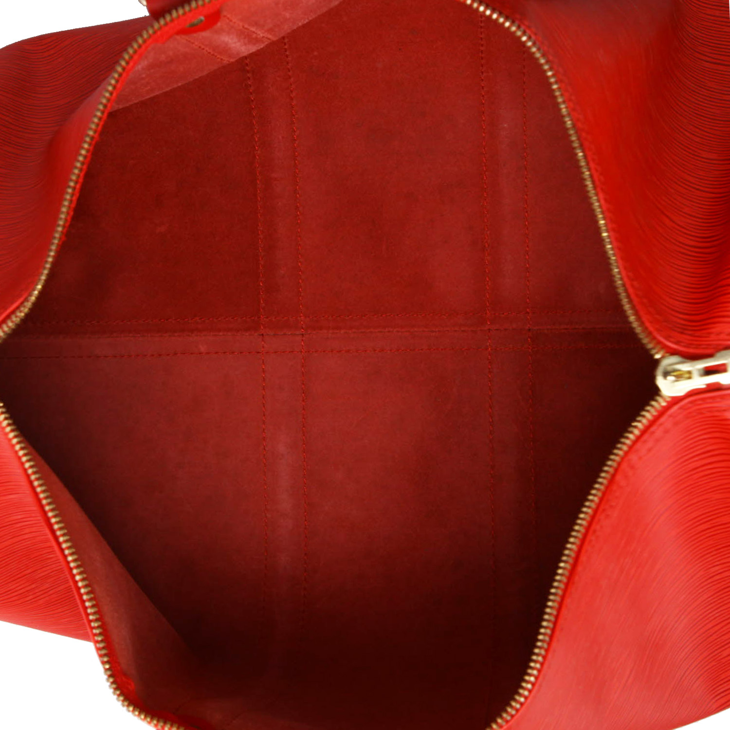 Sac de voyage Louis Vuitton  Keepall 45 en cuir épi rouge - Detail D3