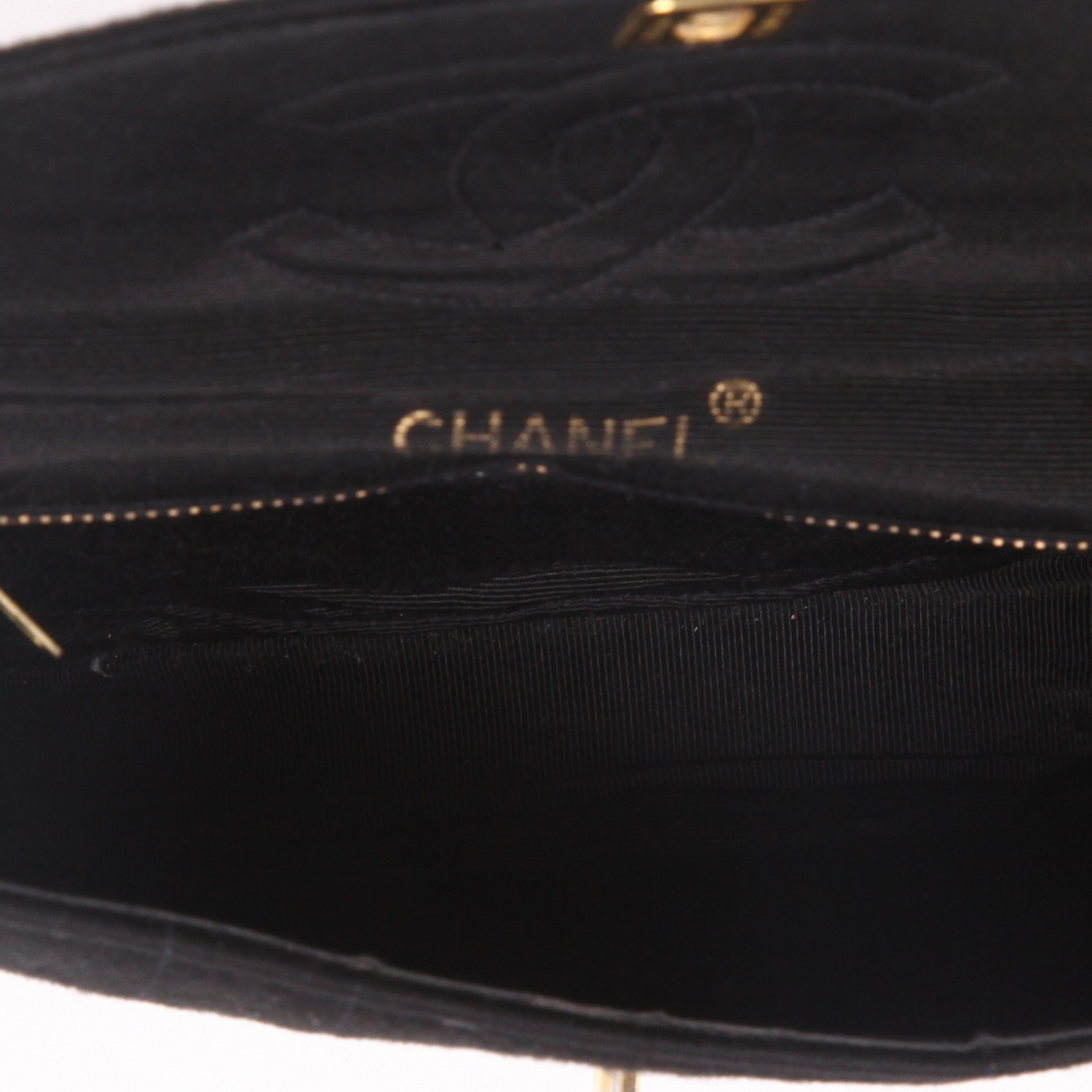 Chanel  Vintage handbag  in black canvas - Detail D3