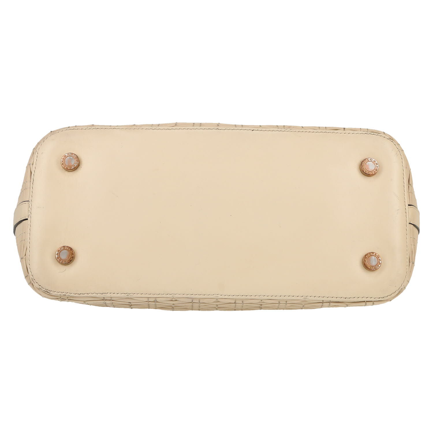 Bolso para llevar al hombro Bulgari  Isabella Rossellini en cuero beige - Detail D1