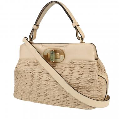 Bolso para llevar al hombro Bulgari  Isabella Rossellini en cuero beige