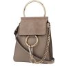 Chloé  Faye Bracelet handbag  in taupe leather  and taupe suede - 00pp thumbnail
