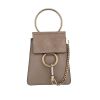 Chloé  Faye Bracelet handbag  in taupe leather  and taupe suede - 360 thumbnail