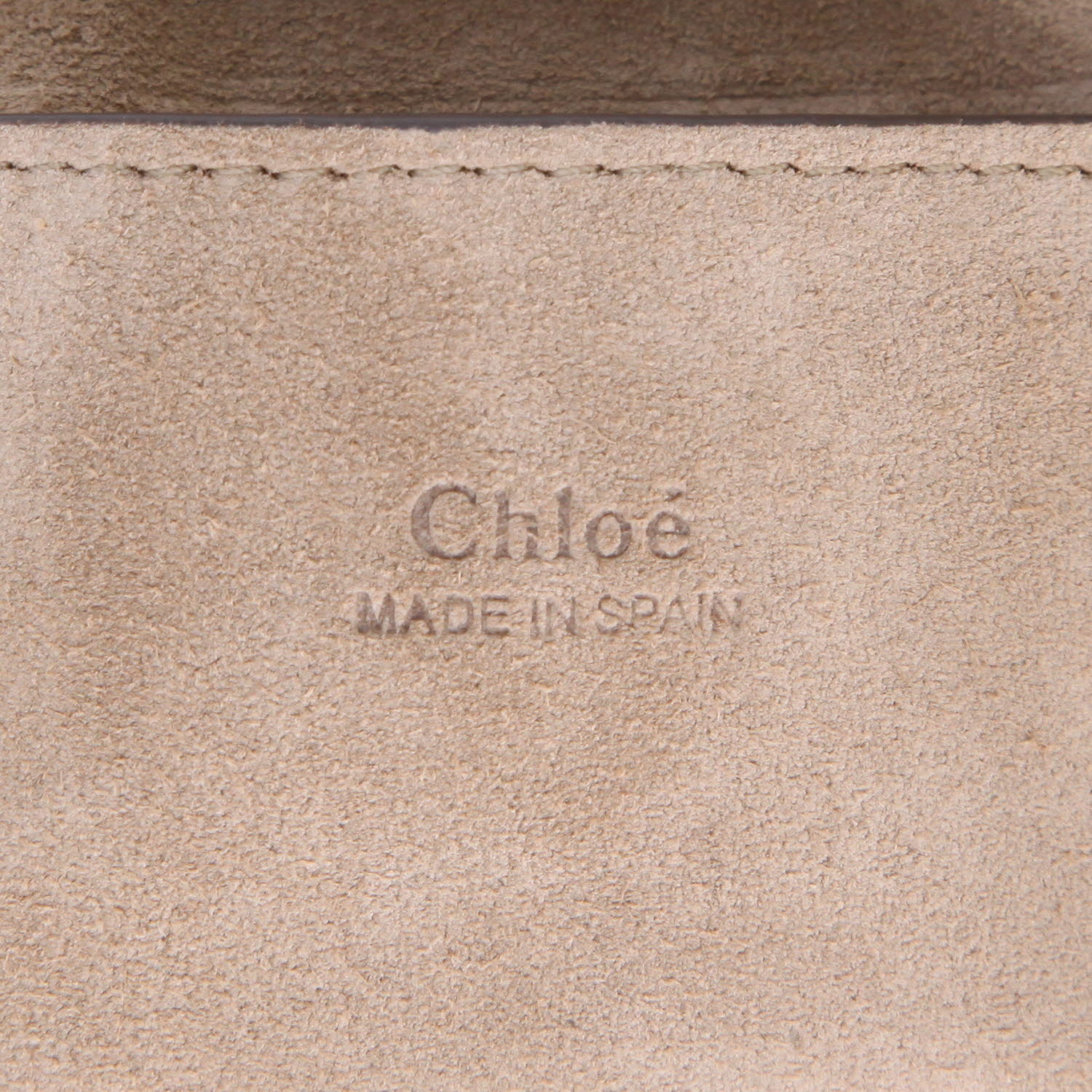 Bolso de mano Chloé  Faye Bracelet en cuero color topo y ante color topo - Detail D2