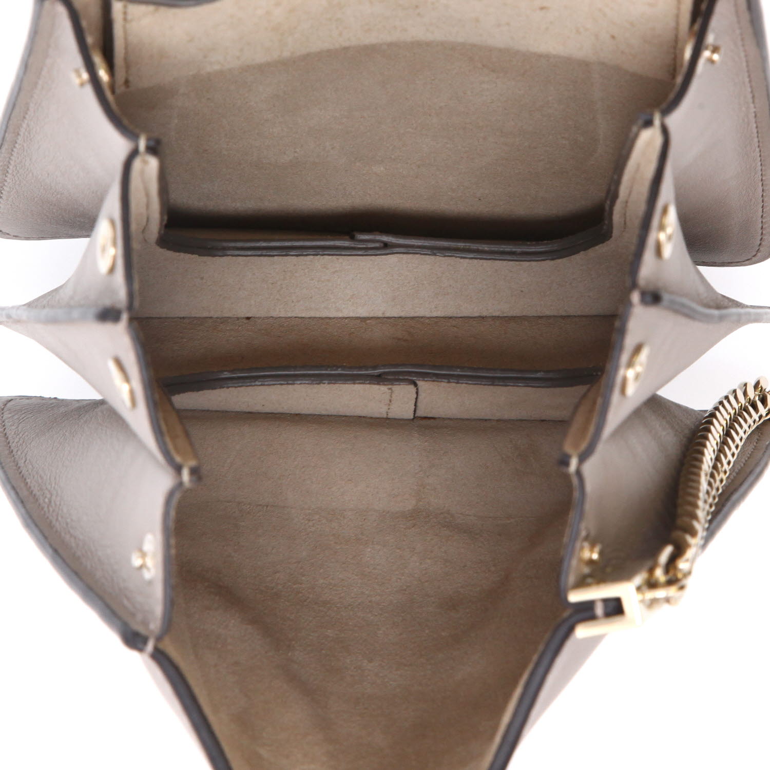 Bolso de mano Chloé  Faye Bracelet en cuero color topo y ante color topo - Detail D3