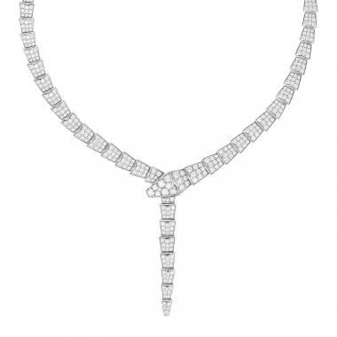 Yellow gold Serpenti Viper Necklace with 0.13 ct Diamonds | Bulgari  Official Store