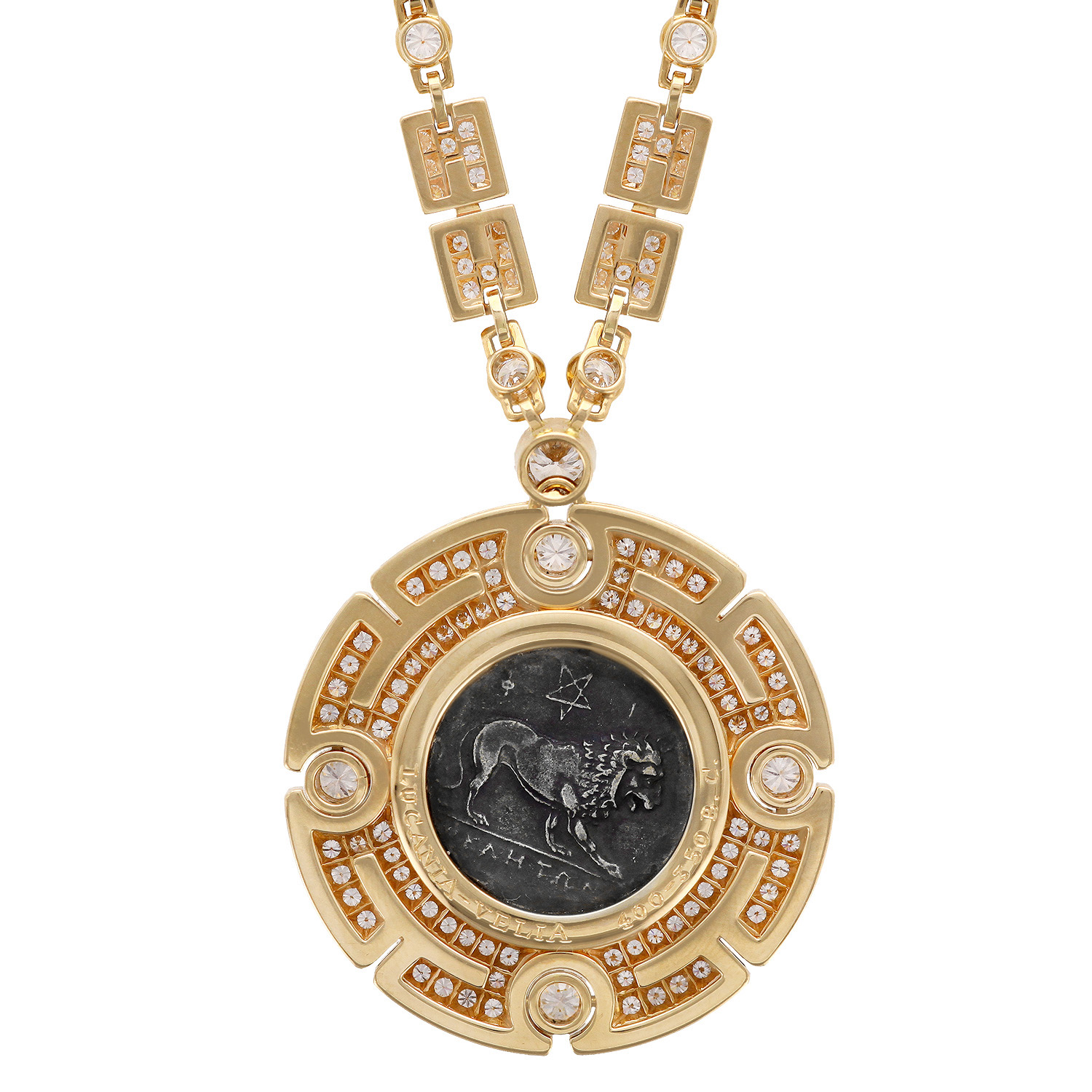 Sautoir Bulgari Monete Haute Joaillerie en or rose, argent et diamants - Detail D3