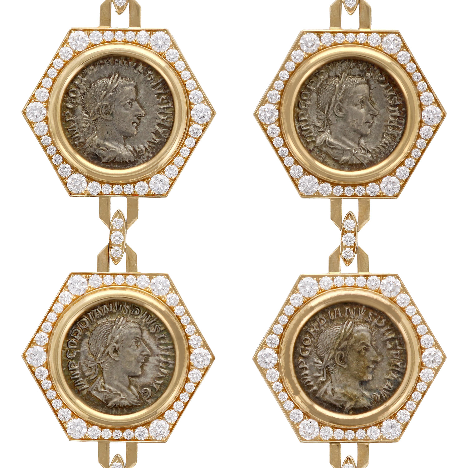 Collana lunga Bulgari Monete Alta gioielleria in oro rosa, argento e diamanti - Detail D5