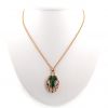 Articulated Bulgari Serpenti necklace in pink gold, diamonds, sapphires and malachite - 360 thumbnail