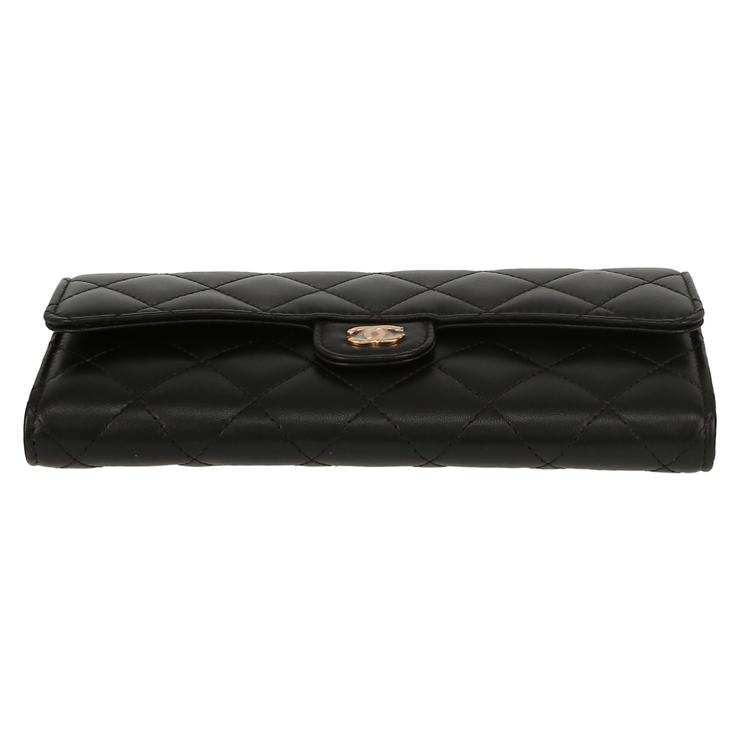 Portafogli Chanel  Classic Wallet in pelle liscia nera - Detail D1
