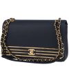 Bolso de mano Chanel  Mademoiselle en cuero granulado azul y dorado - 00pp thumbnail