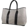 Shopping bag Hermès  Garden Party in tela grigia e pelle nera - 00pp thumbnail