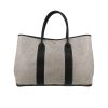 Shopping bag Hermès  Garden Party in tela grigia e pelle nera - 360 thumbnail