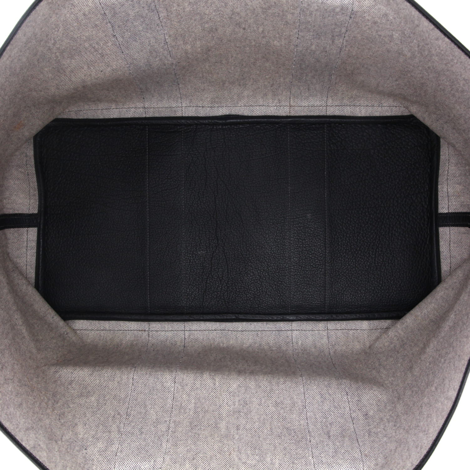 Bolso Cabás Hermès  Garden Party en lona gris y cuero negro - Detail D3