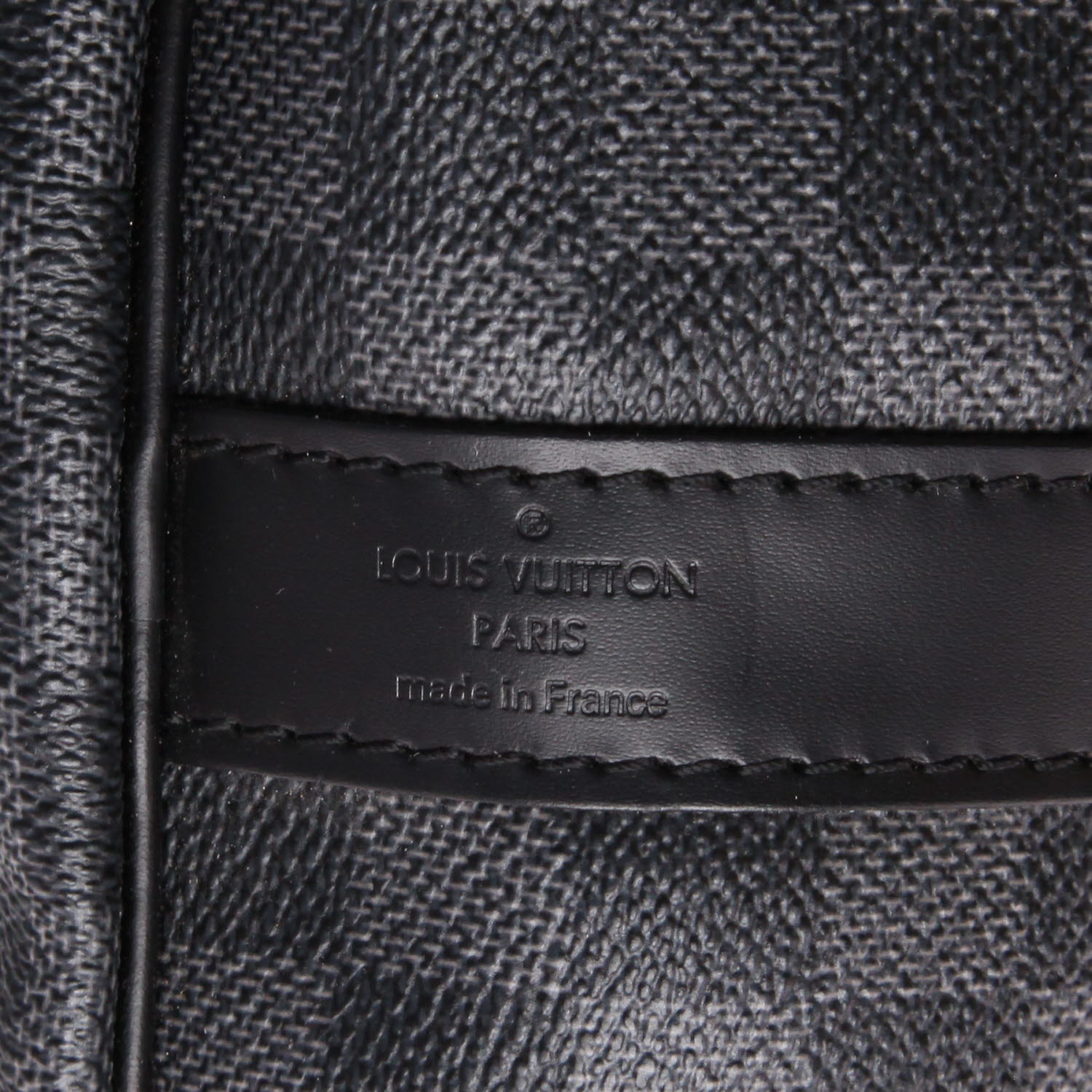Sac de voyage Louis Vuitton  Keepall 55 en toile damier graphite et cuir noir - Detail D2