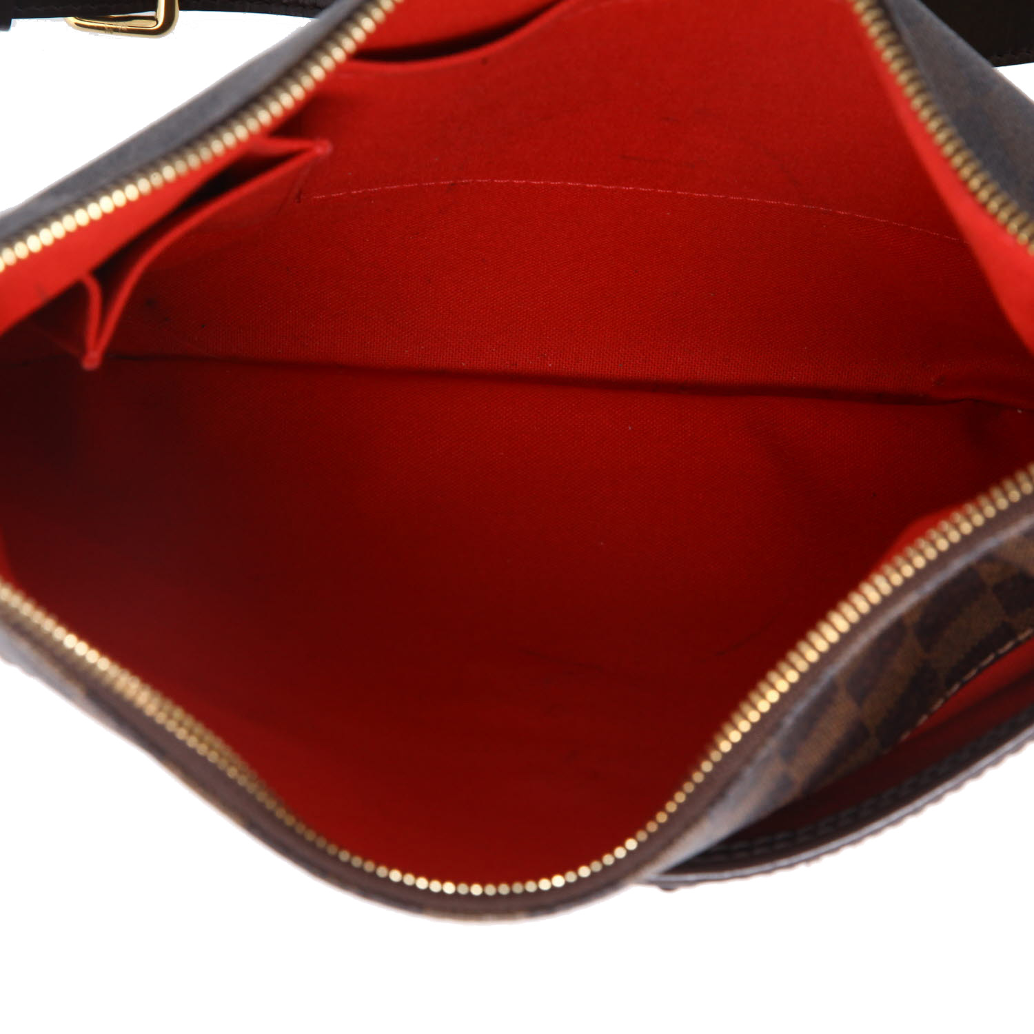 Louis Vuitton  Bloomsbury shoulder bag  in ebene damier canvas  and brown - Detail D3