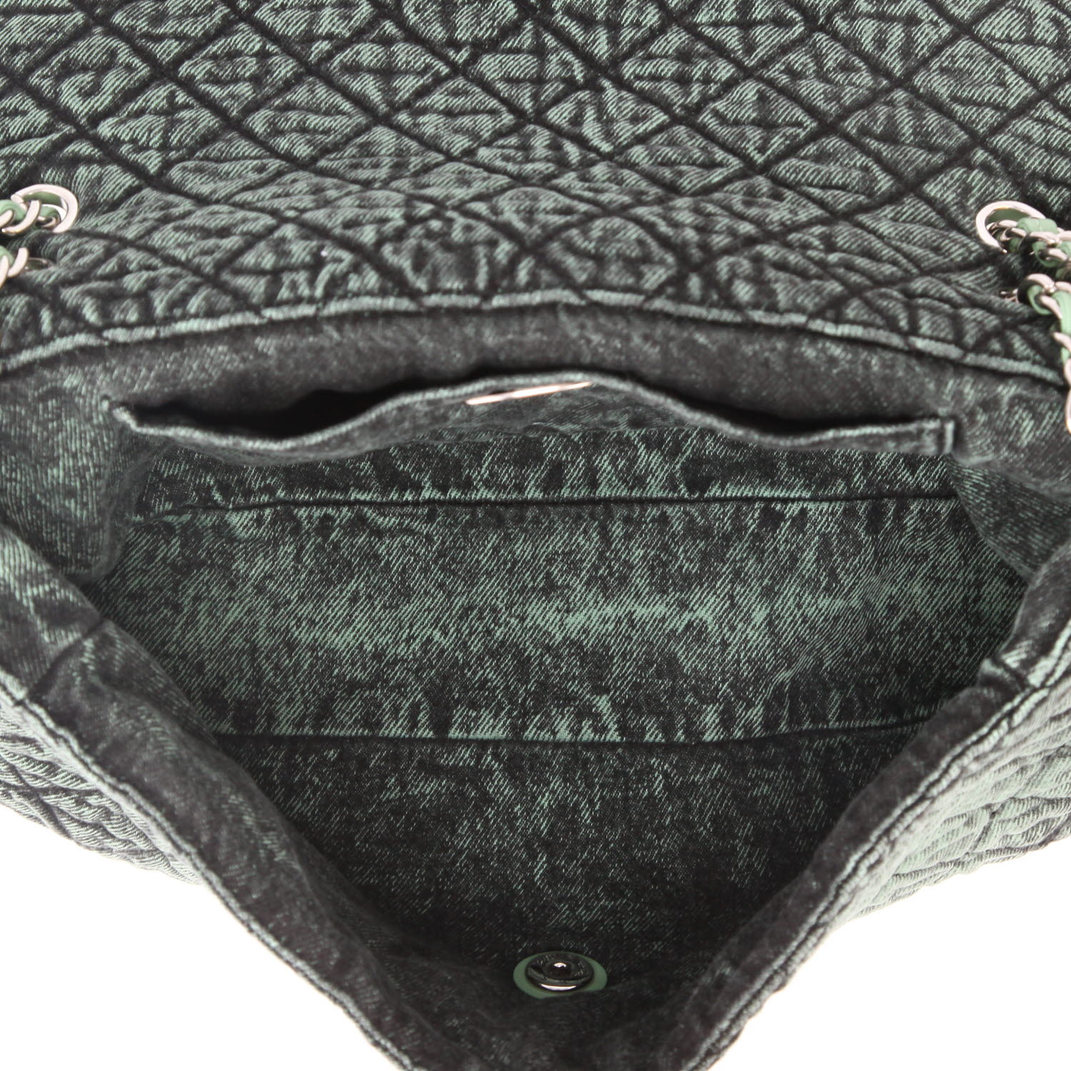 Sac à main Chanel  Timeless en denim vert - Detail D3