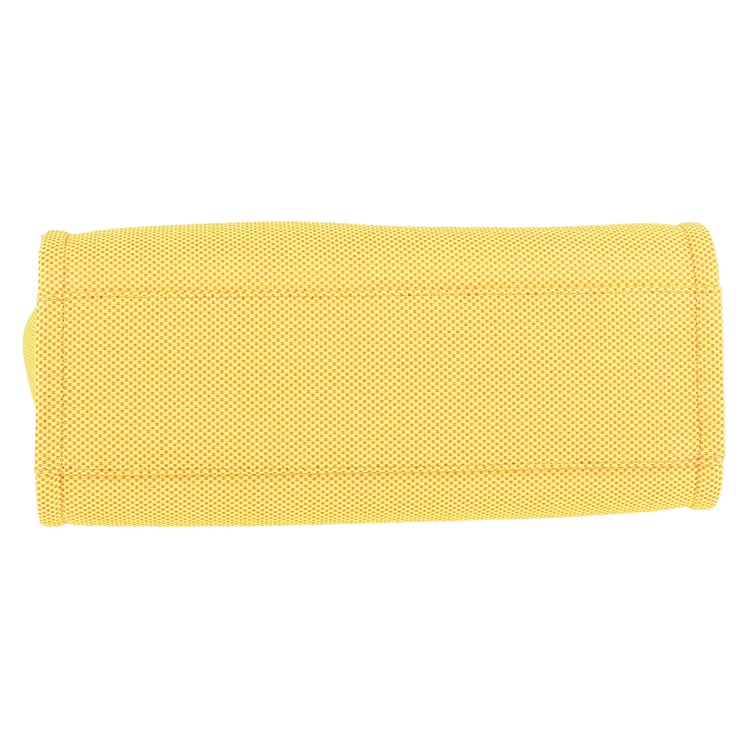 Sac cabas Chanel  Deauville petit modèle  en toile jaune - Detail D1