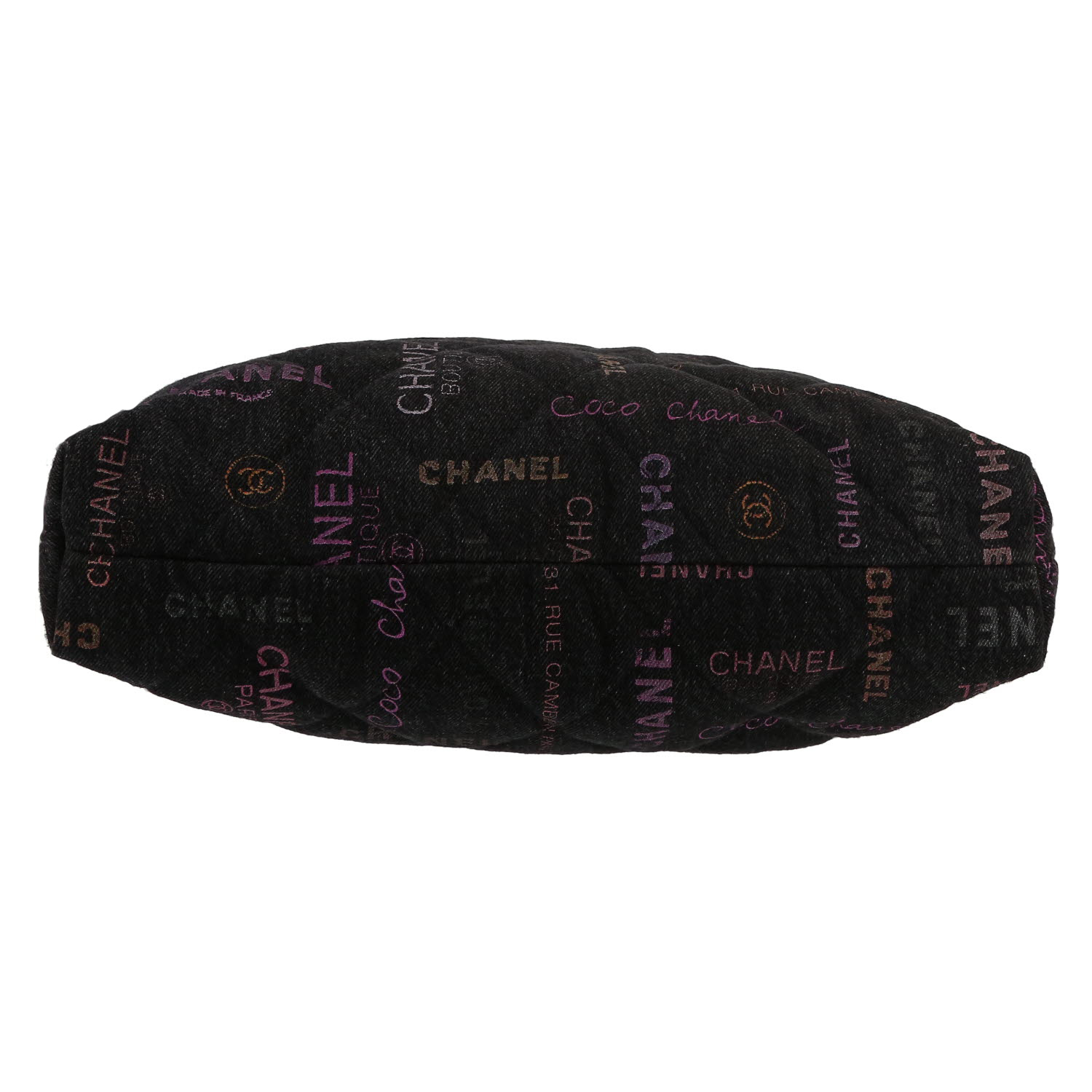 Sac cabas Chanel   en denim noir - Detail D1