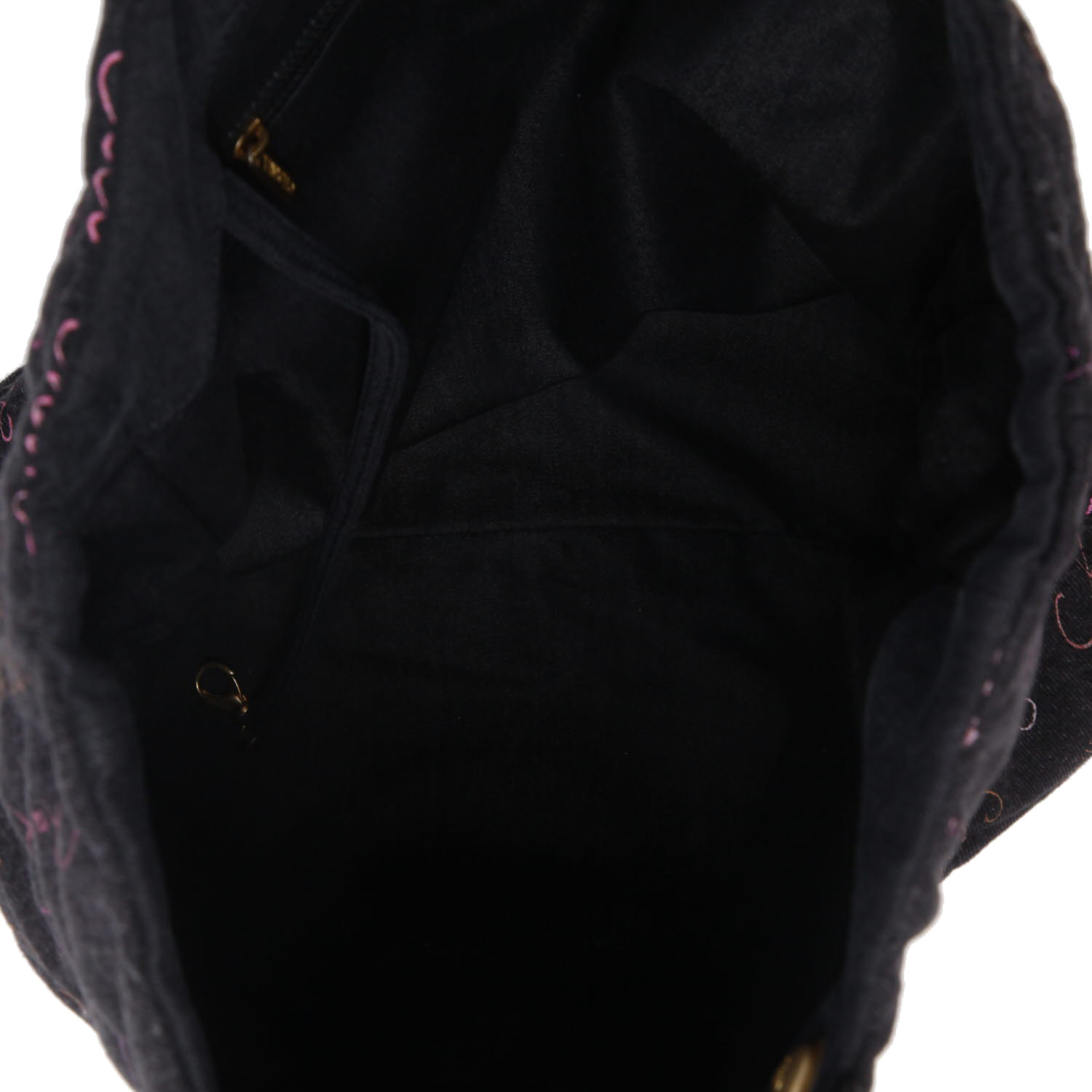 Sac cabas Chanel   en denim noir - Detail D3