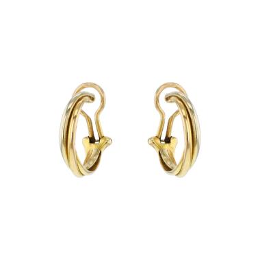 Par de criollas Cartier Trinity de 3 oros