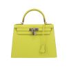 Hermès  Kelly 28 cm handbag  in yellow Lime epsom leather - 360 thumbnail