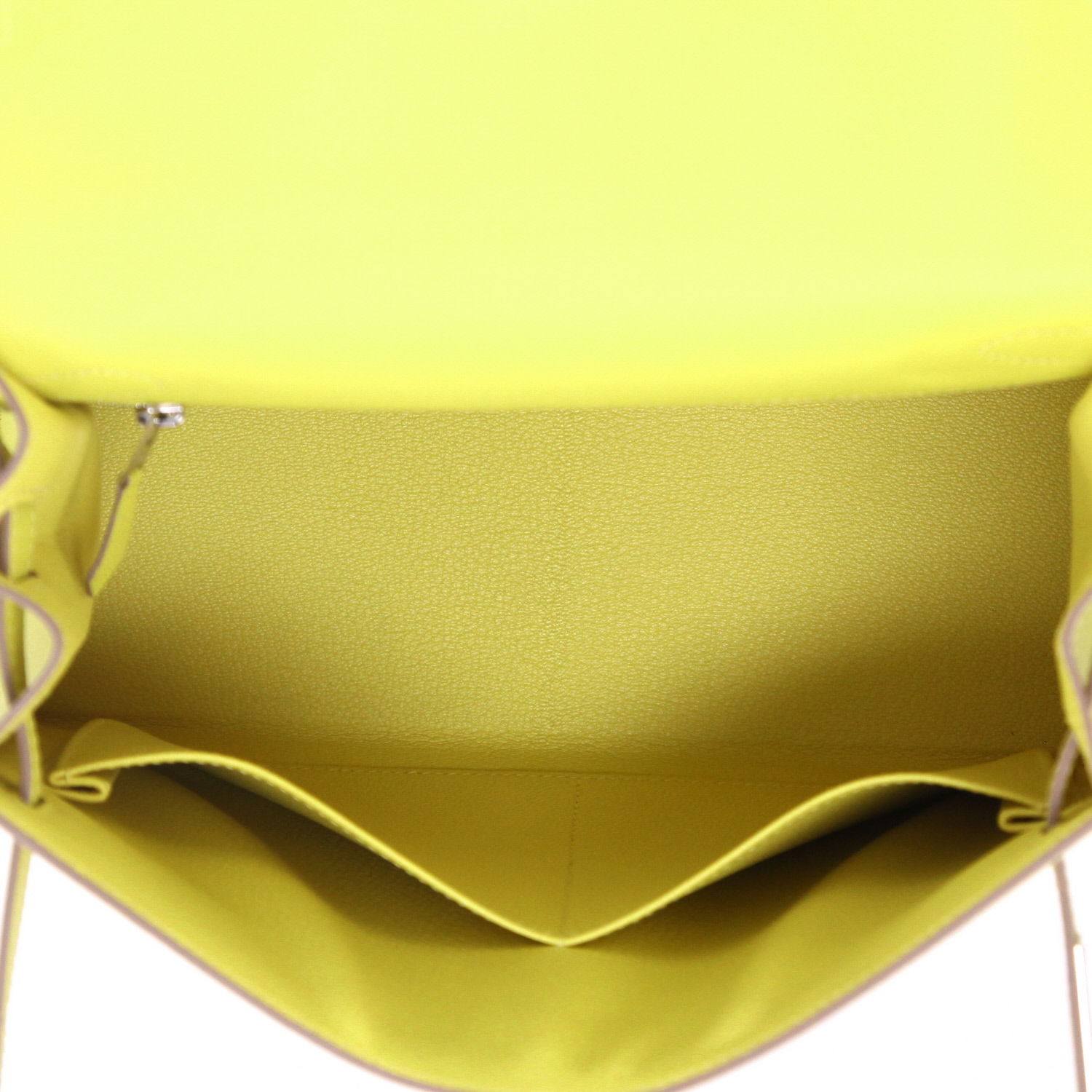 Sac à main Hermès  Kelly 28 cm en cuir epsom jaune Lime - Detail D3