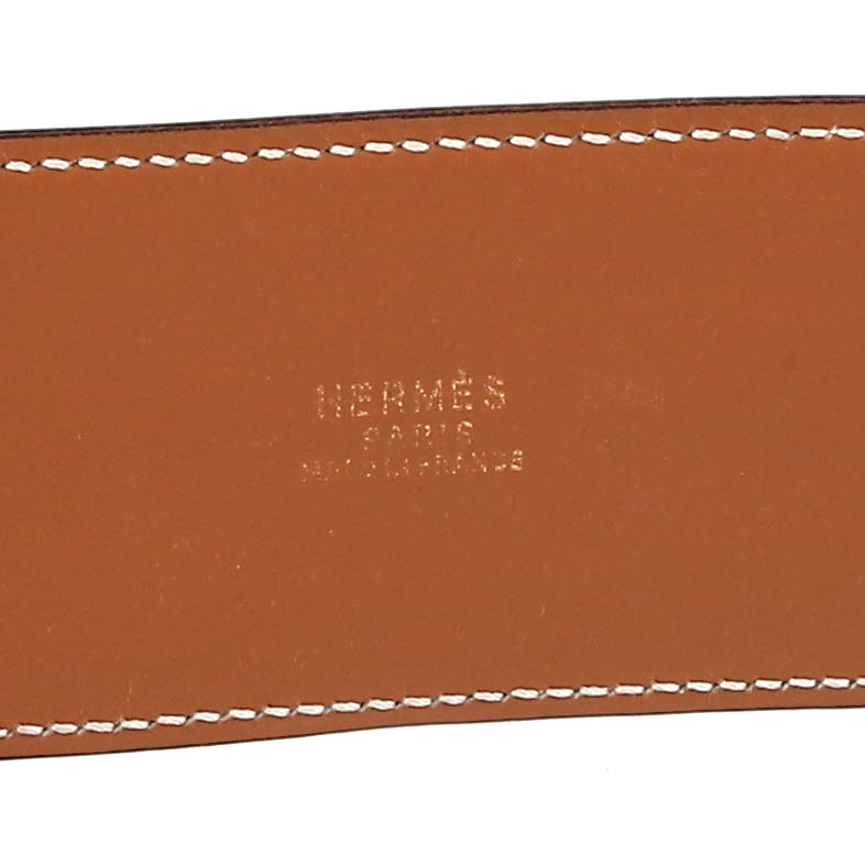 Ceinture Hermès  Médor en cuir Courchevel gold - Detail D1