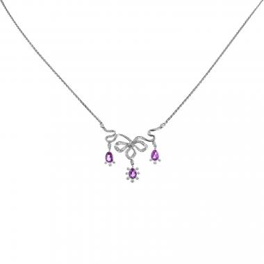 Collana Mellerio Marie-Antoinette in oro bianco, zaffiri rosa e diamanti