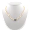 Collar Mellerio Coeur du Bengale de platino, diamantes y perlas cultivadas - 360 thumbnail