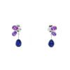 Articulated Mellerio  earrings in white gold, diamonds and sapphires - 360 thumbnail