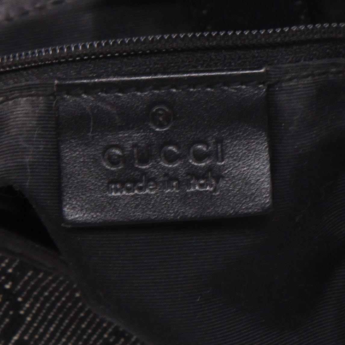 Gucci  Jackie vintage handbag  in grey and black logo canvas  and black leather - Detail D2