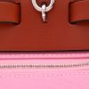 Hermès  Herbag handbag  in pink canvas  and red H leather - Detail D2 thumbnail