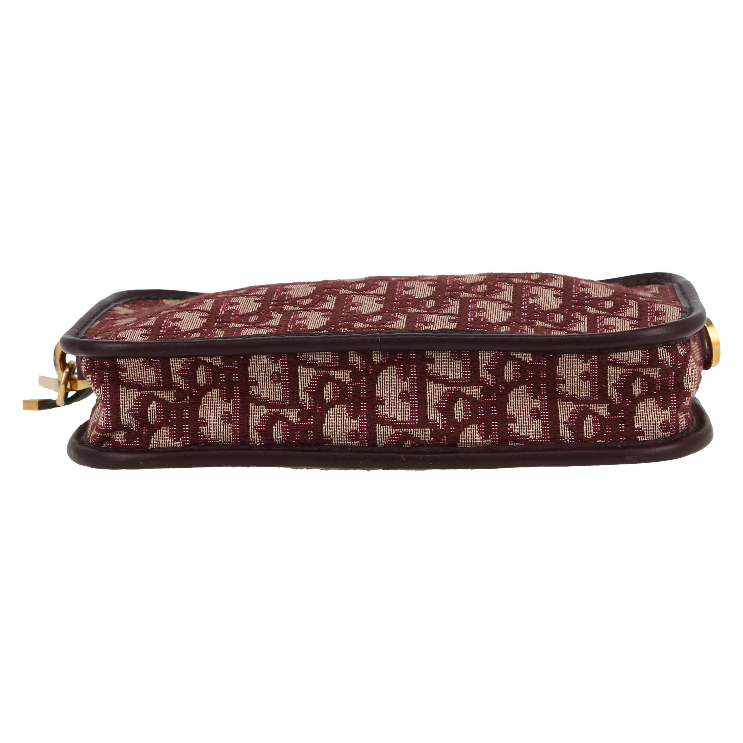Dior  Diorquake pouch  in burgundy and beige monogram canvas Oblique - Detail D1