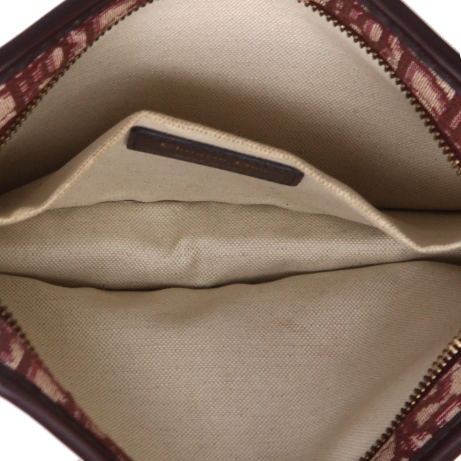 Dior  Diorquake pouch  in burgundy and beige monogram canvas Oblique - Detail D3