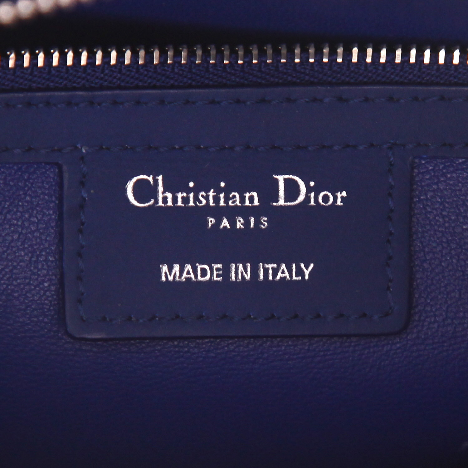 Borsa Dior  Lady Dior modello grande  in pelle cannage blu - Detail D2