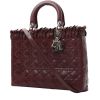 Dior  Lady Dior large model  handbag  in burgundy leather cannage - 00pp thumbnail